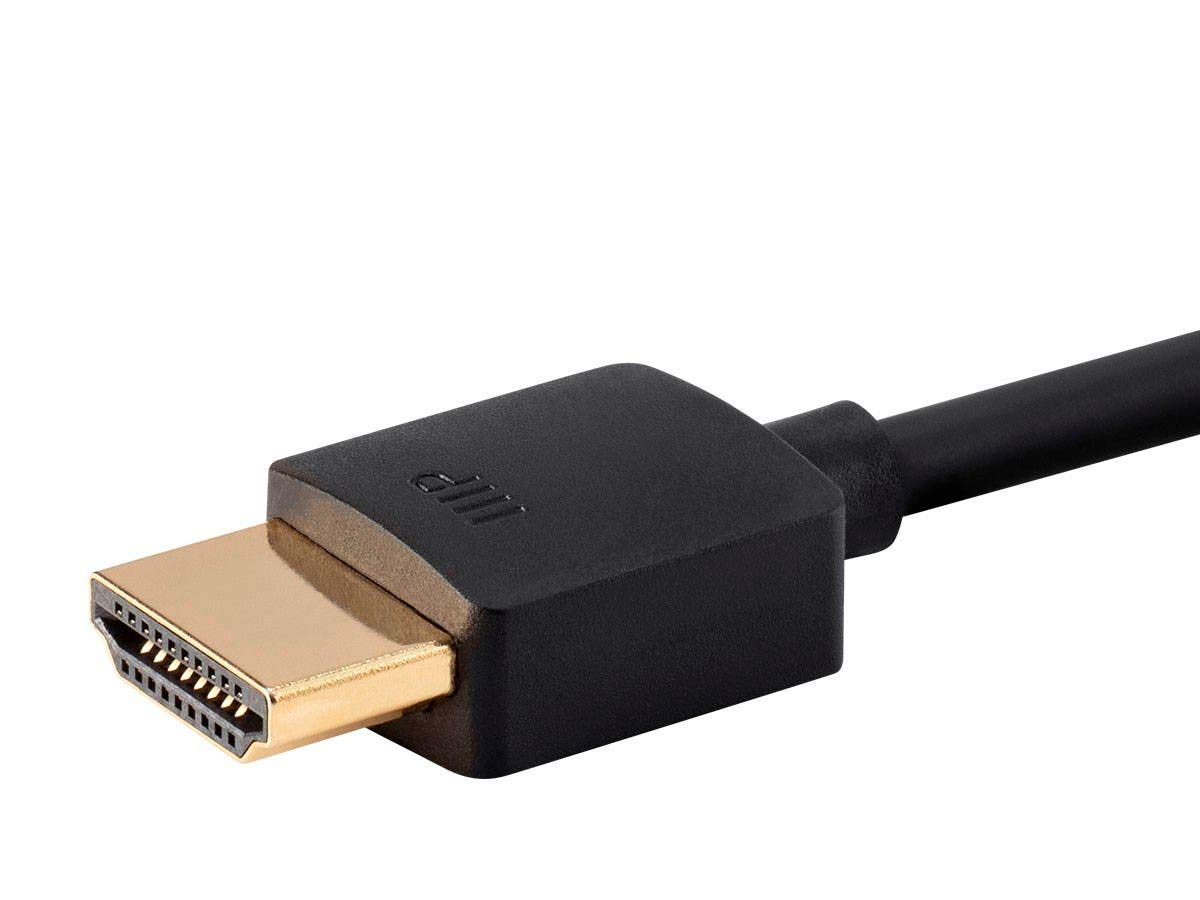 Monoprice 8K Ultra High Speed Slim HDMI Cable - HDMI 2.1, 8K@60Hz, 4K@120Hz, 48Gbps, HDR, VRR, 2ft, Black