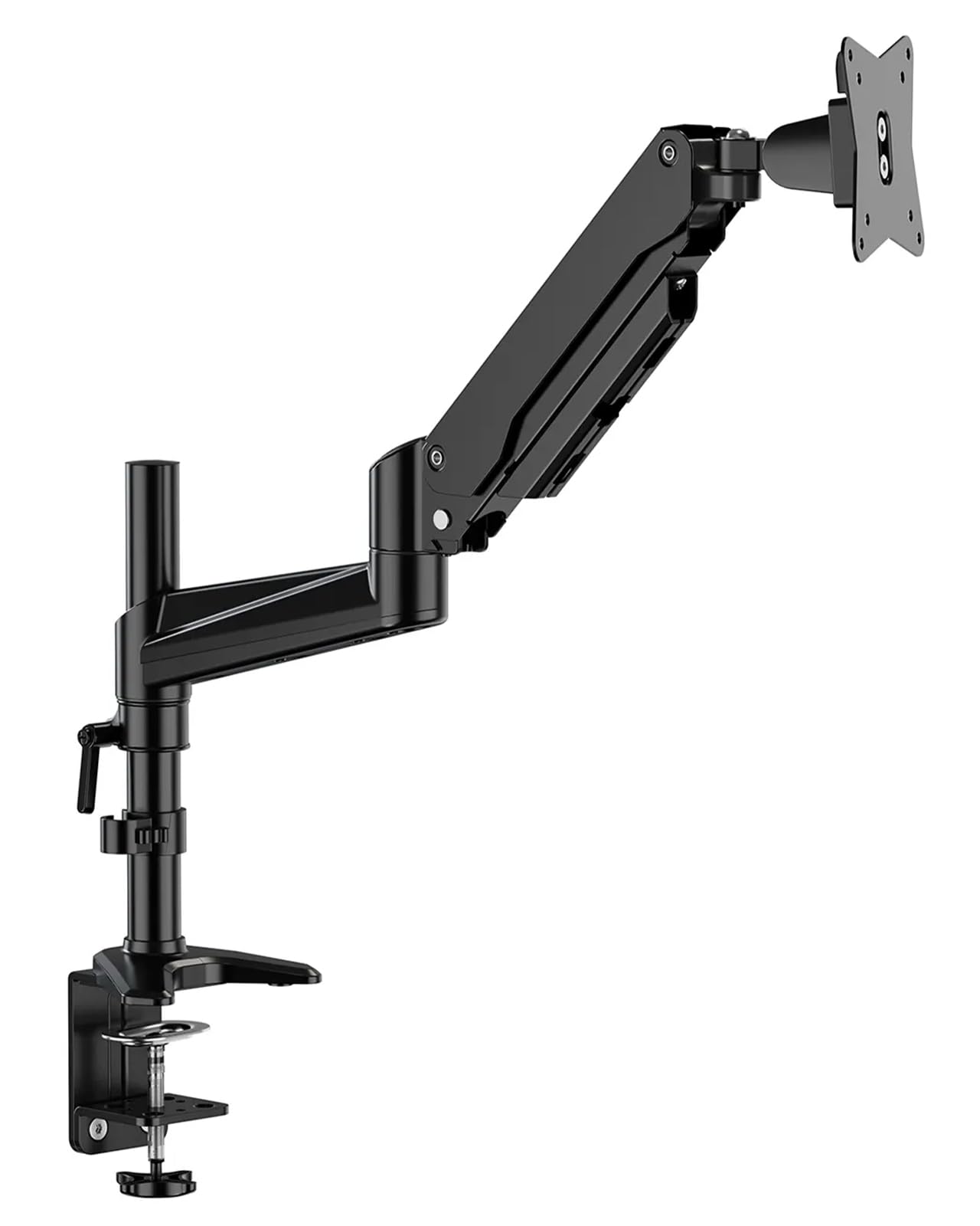 ERGOAV Single Monitor Desk Mount, Adjustable Monitor Stand Fits 13-34? Monitors up to 17 lbs, Tilt, Swivel, and Height Adjustment, Desk Clamp