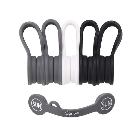 SUNFICON Cable Organizers Magnetic Cable Clips Earbuds Cords Winder Bookmark Clips Whiteboard Noticeboard Fridge Magnets USB Cable Manager Ties Straps
