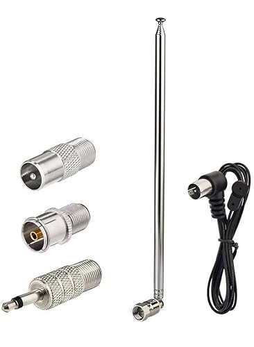 Superbat Telescopic FM Antenna for Stereo Receiver Indoor, FM Radio Antenna 75 Ohm UNBAL for Yamaha Onkyo Denon Table Top Home Theater Receiver Radio