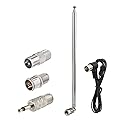 Superbat Telescopic FM Antenna for Stereo Receiver Indoor, FM Radio Antenna 75 Ohm UNBAL for Yamaha Onkyo Denon Table Top Home Theater Receiver Radio