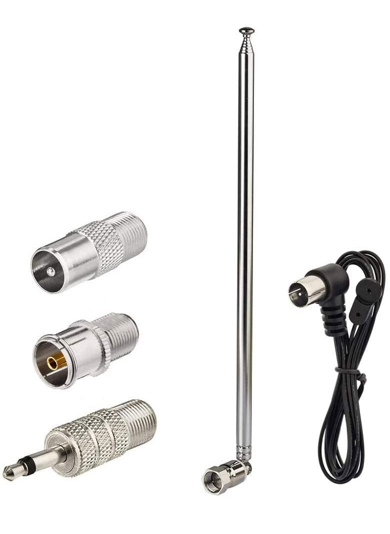 Superbat Telescopic FM Antenna for Stereo Receiver Indoor, FM Radio Antenna 75 Ohm UNBAL for Yamaha Onkyo Denon Table Top Home Theater Receiver Radio