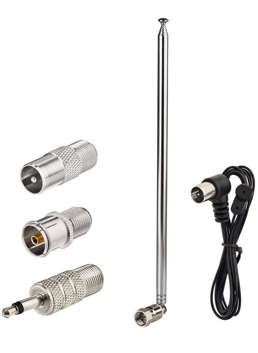 Superbat Telescopic FM Antenna for Stereo Receiver Indoor, FM Radio Antenna 75 Ohm UNBAL for Yamaha Onkyo Denon Table Top Home Theater Receiver Radio