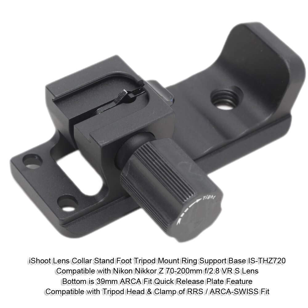 iShoot Lens Collar Replacement Foot Tripod Mount Ring Base Compatible with Nikon Nikkor Z 70-200mm f/2.8 VR S, Lens Support Holder with Arca Fit