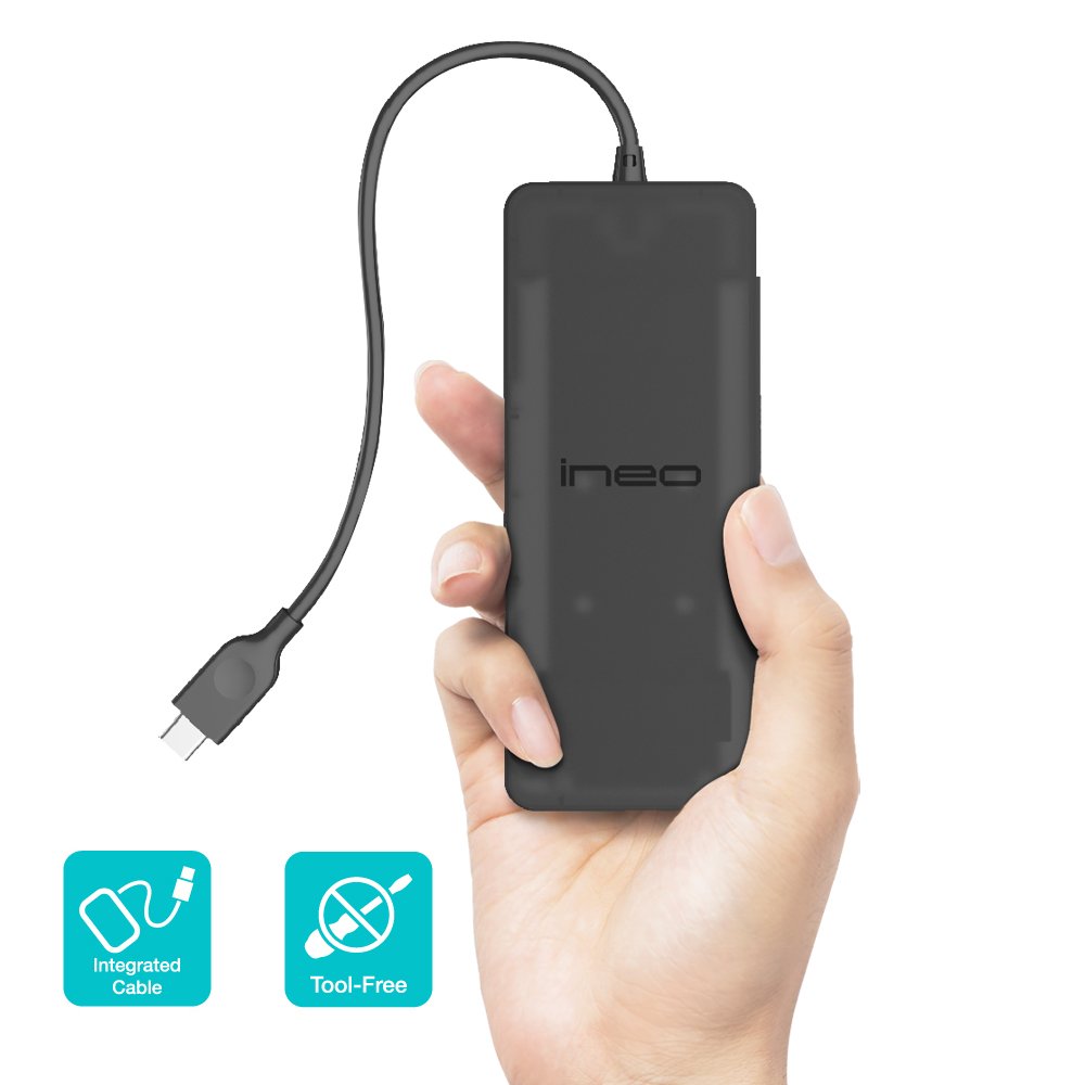 ineo Lightweight Plastic Tool-Free M.2 NVMe SSD Enclosure - 10Gbps Type C [C2575 M2 NVMe]