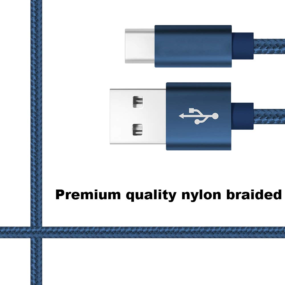 RoFI USB Type C Cable, [2Pack] 4FT USB C Cable Nylon Braided Fast Charging for Galaxy S10 S9 S8 Plus Note 9 8, Pixel, Moto Z, LG V30 V20 G5, Xperia