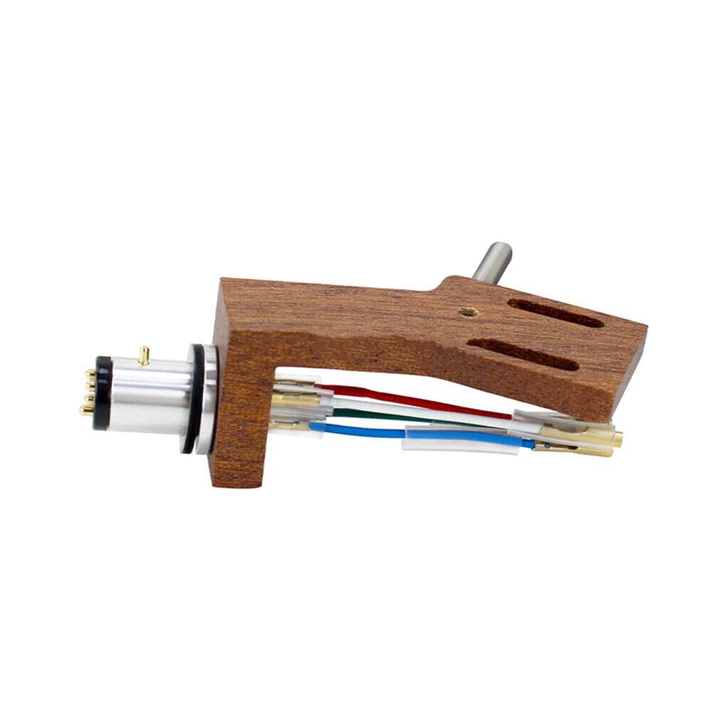 Wood Cartridge Phono Stand With Cable Leads For Turntable Phono Headshell Phono Needle Vinyl Player Cartridge Record Phonograph Holder Turntable