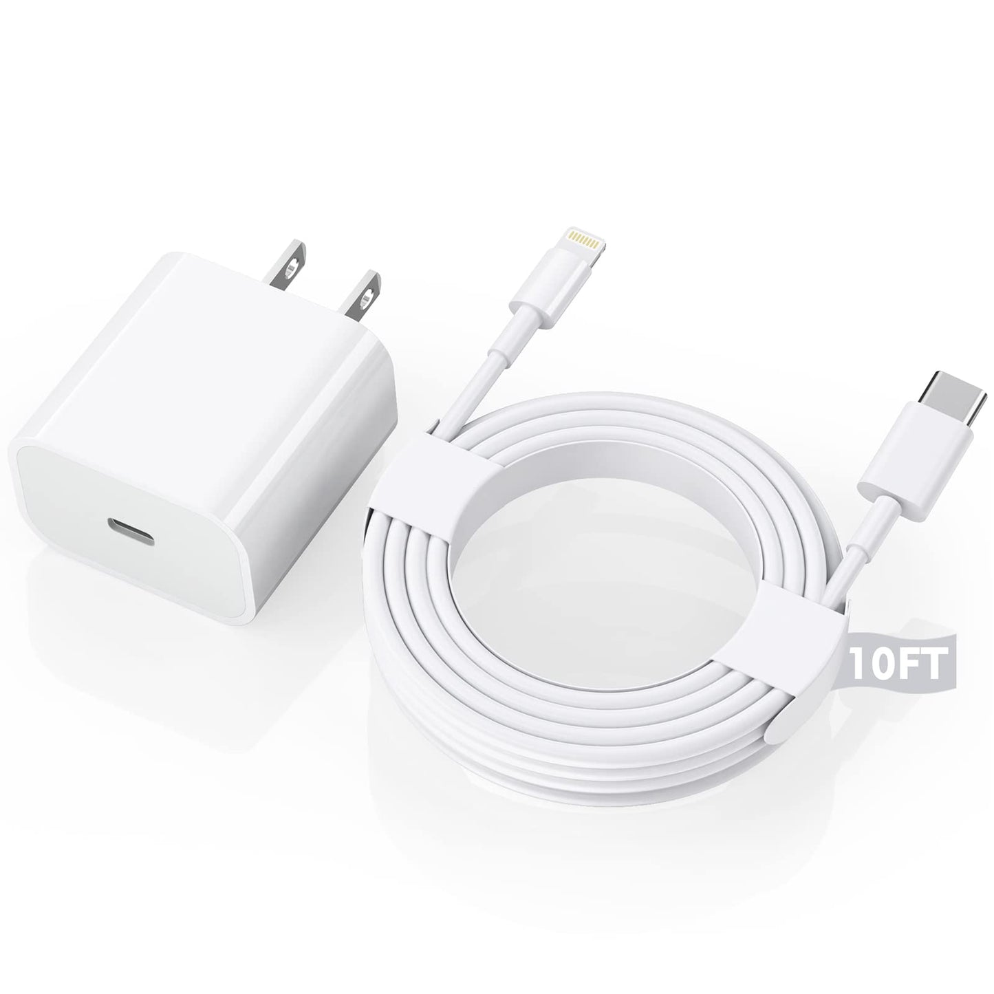 iPhone Charger ?Apple MFi Certified? 10FT Extra Long Fast Charging Type C to Lightning Cable with 20 PD USB C Wall Charger Block for iPhone 13/13…