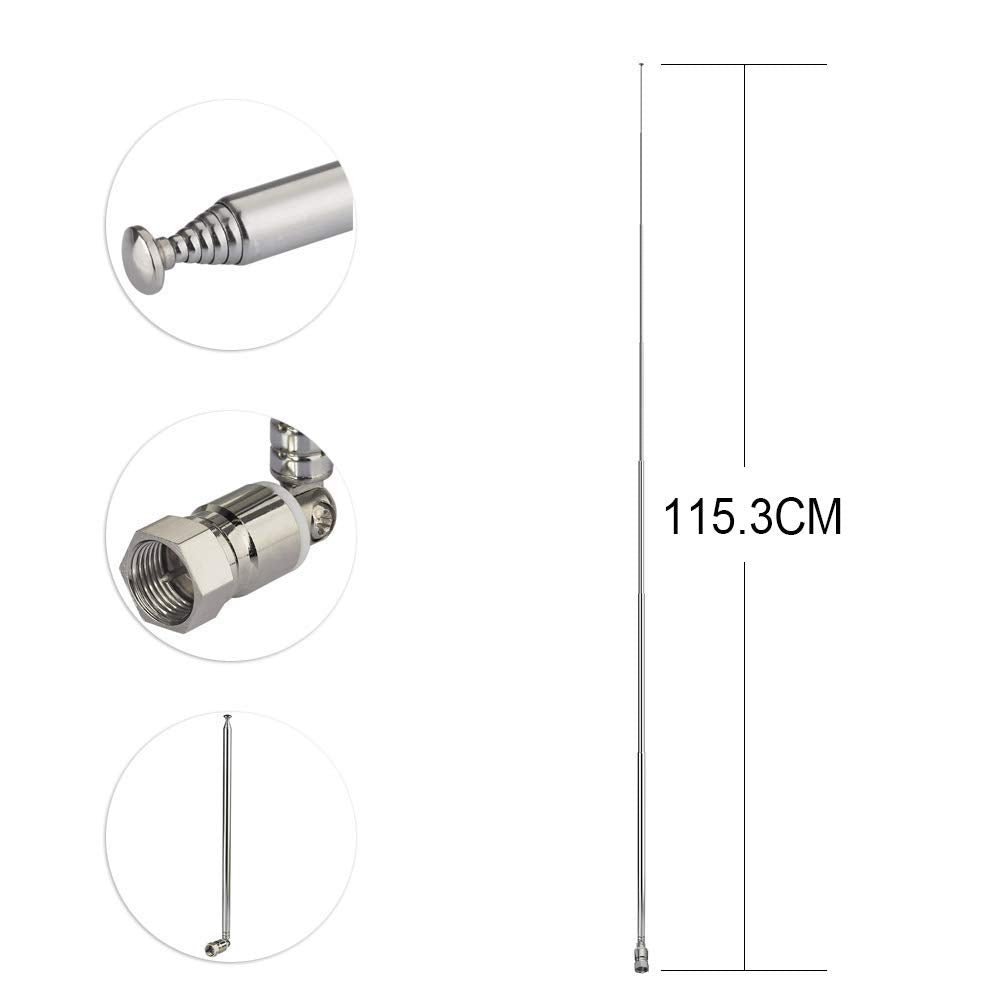 Superbat Telescopic FM Antenna for Stereo Receiver Indoor, FM Radio Antenna 75 Ohm UNBAL for Yamaha Onkyo Denon Table Top Home Theater Receiver Radio