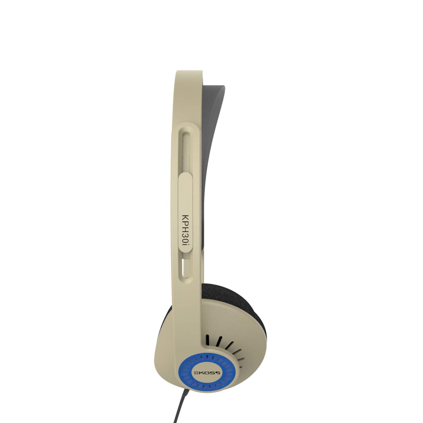 Koss KPH30iRB Retro Style On-Ear Headphones, in-Line Microphone and Touch Remote Control, D-Profile Design, Wired with 3.5mm Plug, Rhythm Beige