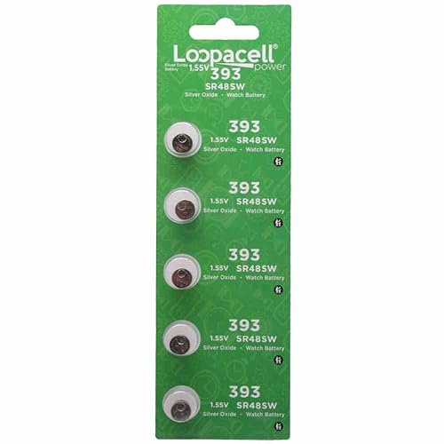 LOOPACELL SR754W 393 Silver Oxide Watch Battery 5 Pack