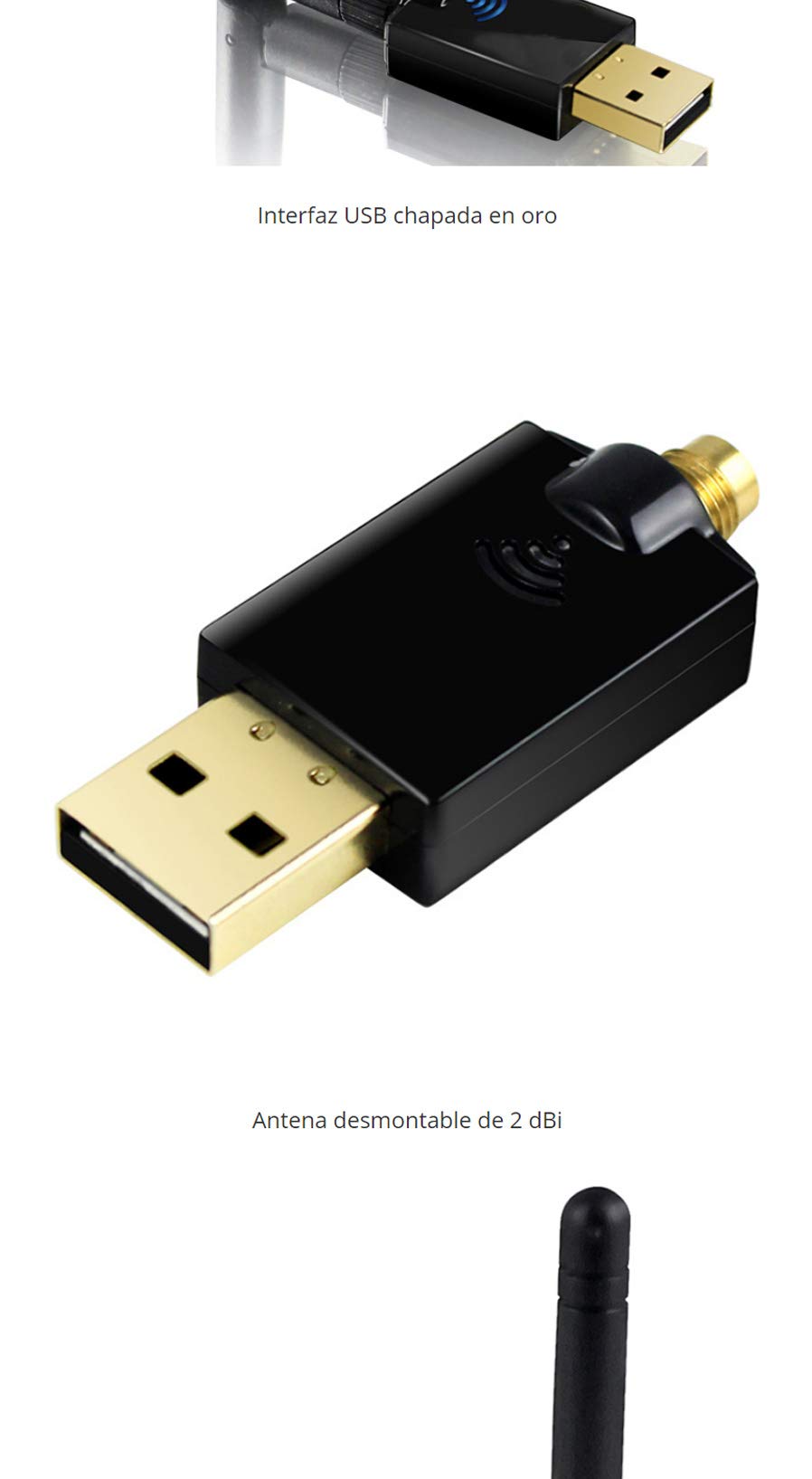 EP-DB1607 5Ghz USB Wireless WiFi Adapter 600Mbps 802.11ac USB Ethernet Adapter Network Card Wi-Fi Receiver for PC Black-GOLDEN BLUE