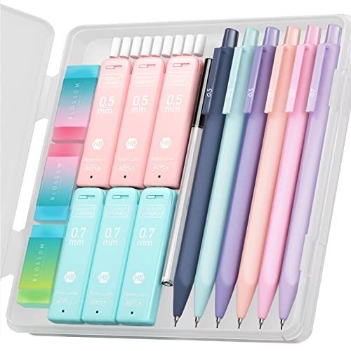 Four Candies Cute Mechanical Pencil Set, 6-Pack 0.5/0.7mm
