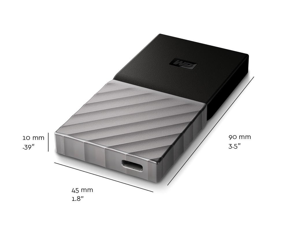 WD 256GB My Passport SSD Portable Storage - USB 3.1 - Black-Gray - WDBK3E2560PSL-WESN