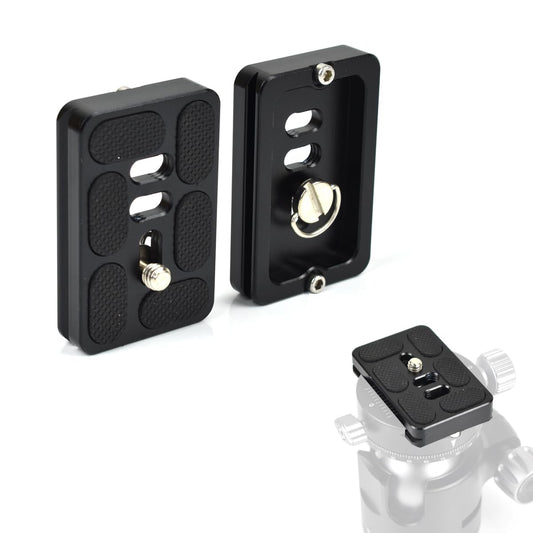 Akeipho 2 Pieces Aluminum 60mm Universal Quick Release Plate with 1/4 Inch Screw, Arca Swiss Plate Tripod Mount for DSLR Camera Tripod Ball Head