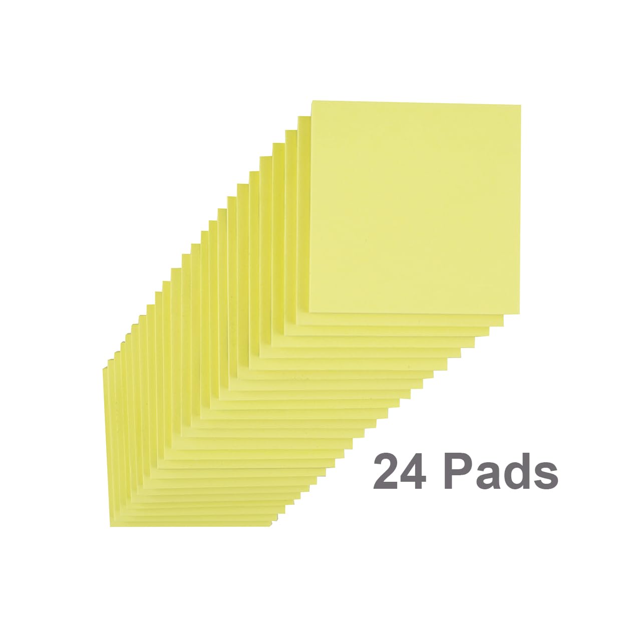 (24 Pads) Sticky Notes 3x3 in Yellow, Strong Adhesive, Clean Removal, Recyclable, Self-Stick Pads, Easy to Post for Home, Office, Notebook