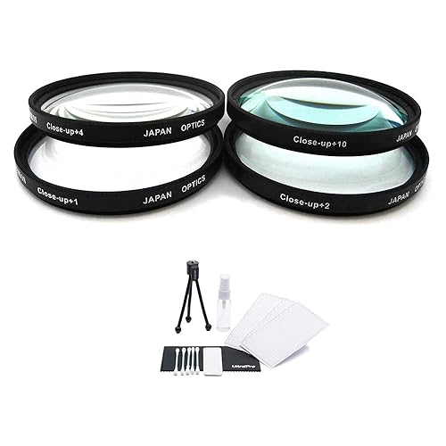 UltraPro 52mm Digital High-Resolution 4-pc Close-Up Macro Filter Set (+1, +2, +4, and +10 Diopters) with Deluxe Filter Carry Case for Select Canon
