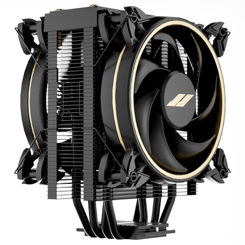 OCPC CPU Cooler - Single-Tower Air Cooler with Dual 120mm PWM Fans, 4 Heatpipes, 800-2000 RPM, High-Performance Cooling for AMD AM4/AM5 & Intel