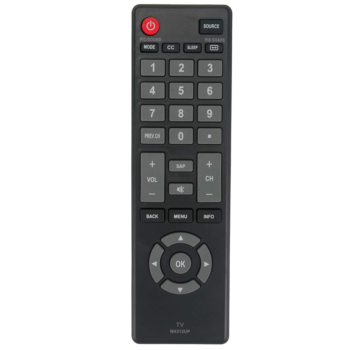 NH312UP Universal Replacement Remote Control Applicable for Sanyo LCD LED TV FW43D25F FW55D25F FW32D06F FW40D36F FW50D36F FW50D36FOM NH315UP