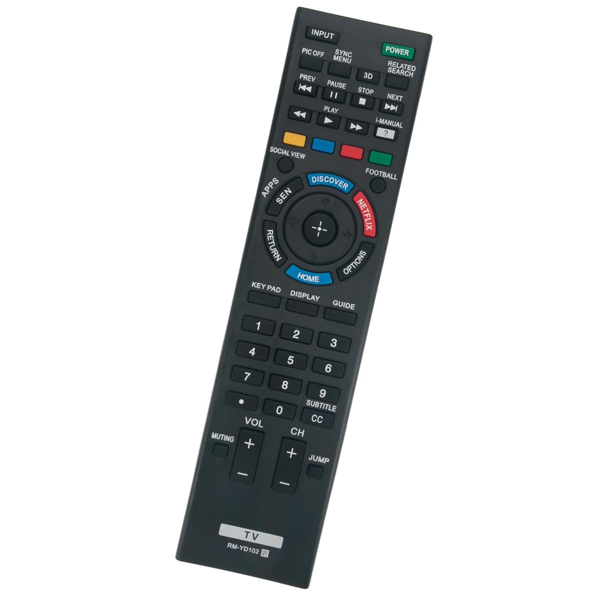RM-YD102 Rmyd102 Replacement Remote Control Applicable for Sony Bravia TV KDL-50W790B KDL-50W800B KDL-55W790B KDL-55W800B KDL-55W950B KDL-55X830B