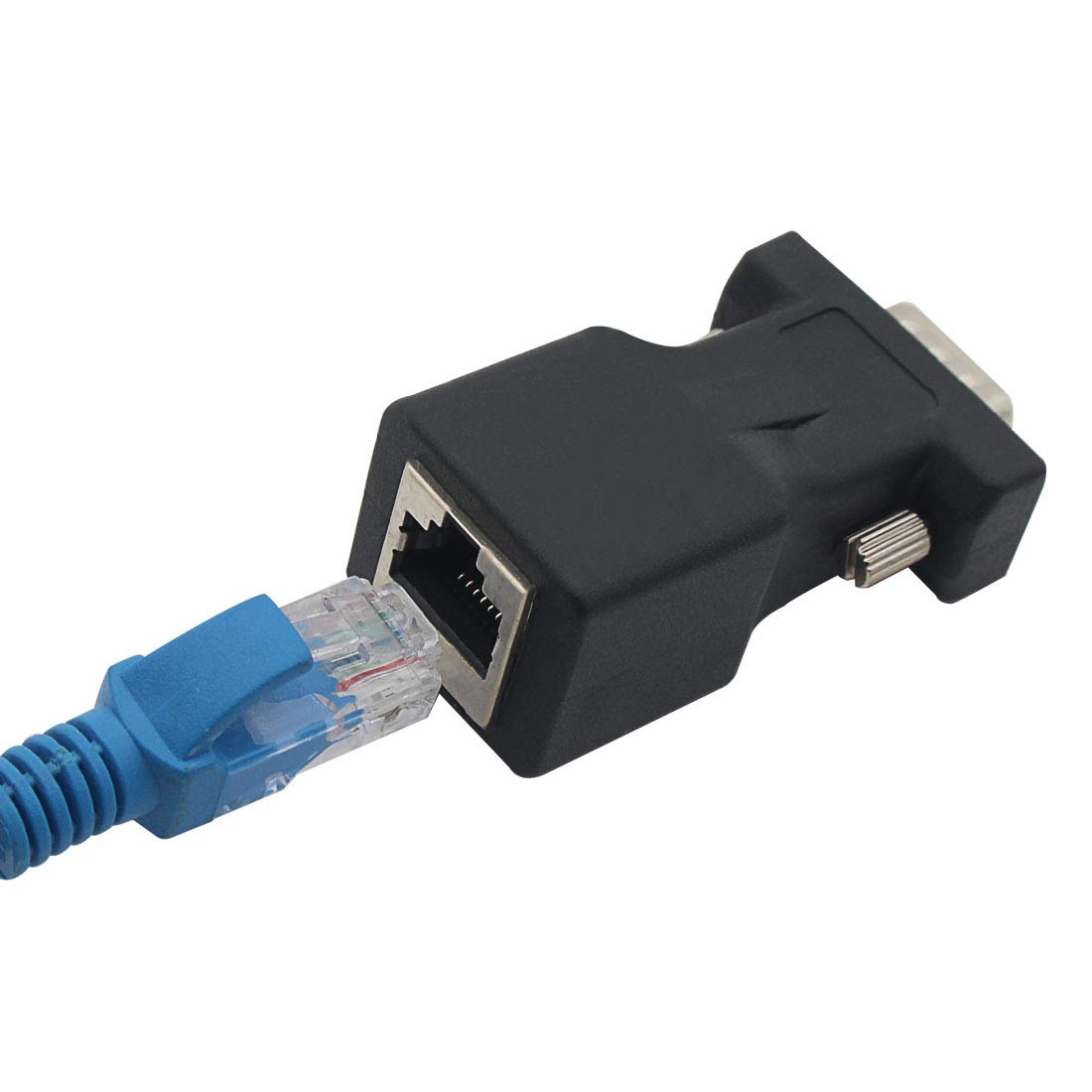 DB9 RS232 Female Port to RJ45 Female Connector Card DB9 Serial Port Extender to LAN CAT5 CAT6 RJ45 Network Ethernet Cable Adapter