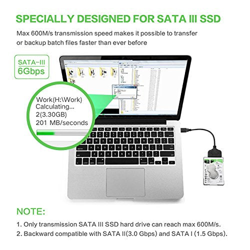 FANTIA USB 3.0 to 2.5” SATA Adapter Cable with UASP Support for 2.5 Inch HDD SSD Hard Drives