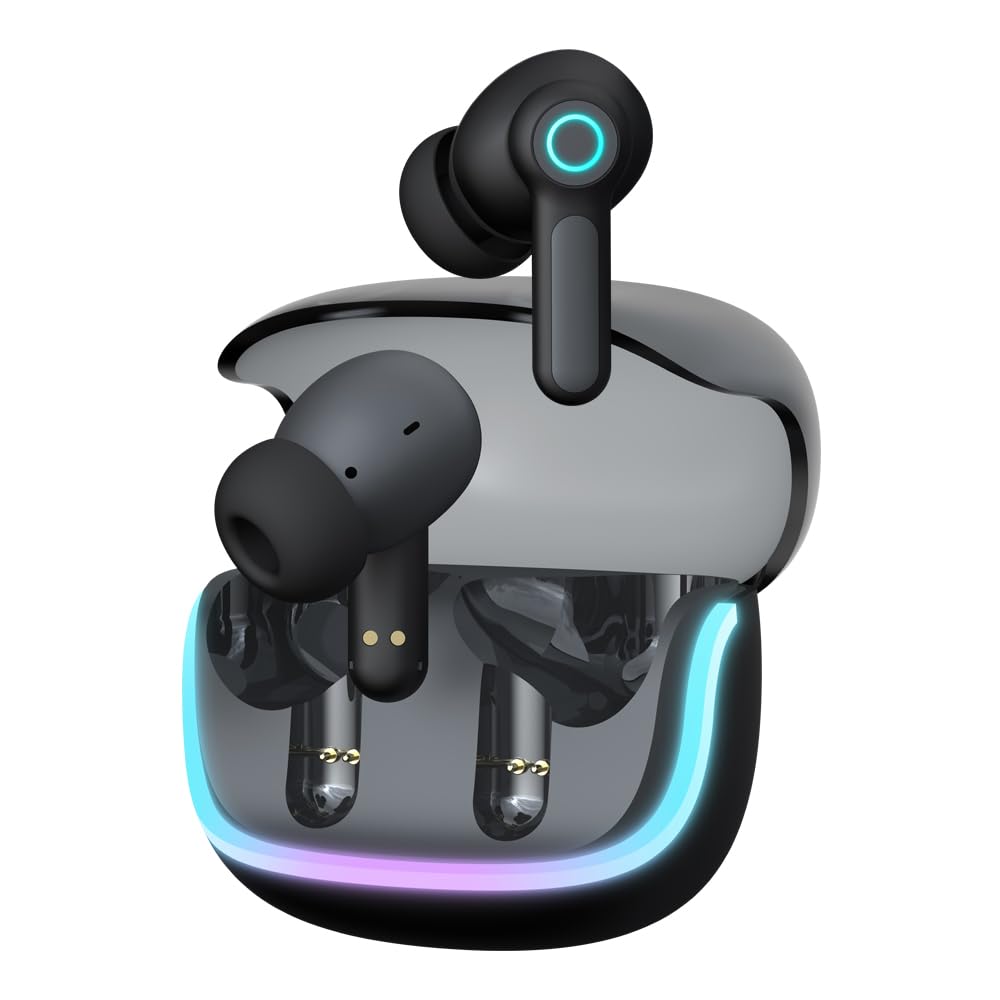 ELECBIRD G07 Wireless Earbuds with RGB LED Light Gaming Earbuds with 40ms Low Latency Dual Game and Music Mode Earphones Wireless Headphones with 50