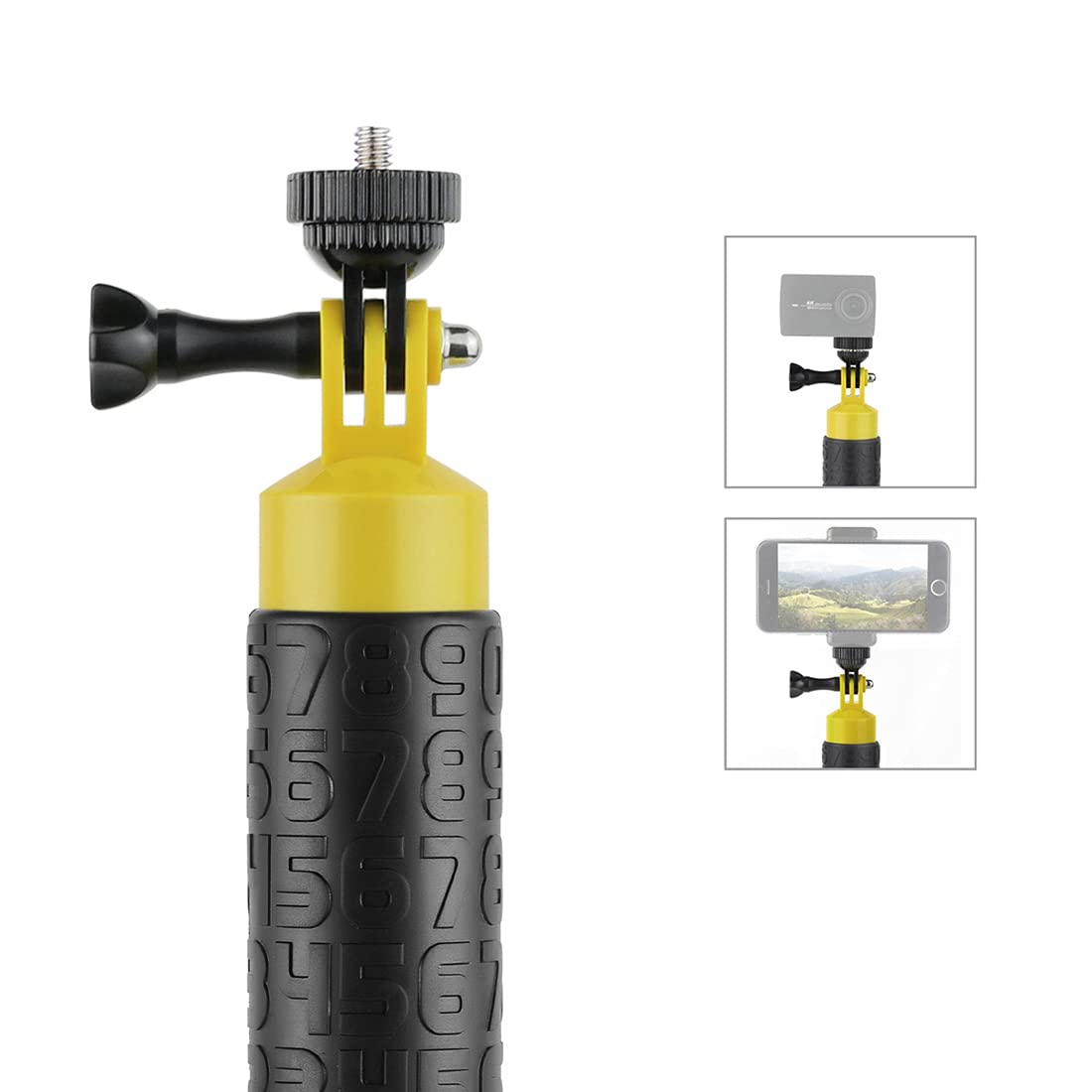 SOONSUN Waterproof Floating Hand Grip for GoPro Hero 13 12 11 10 9 8 7 6 5 4 3+ 2, Session, Fusion, Max, SJCAM, AKASO, DJI Osmo Action, Handler