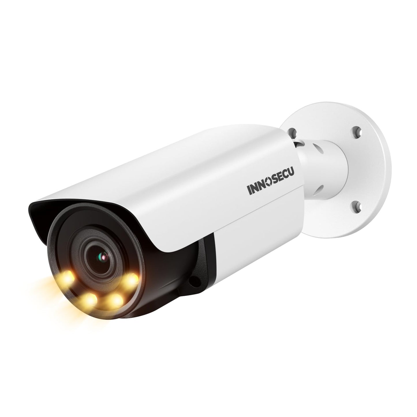 INNOSECU UltraHD 12MP AI IP PoE Camera @30fps, IP67 Outdoor Bullet Security Camera, Face Detection, Human and Vehicle Detection, Smart Dual Light