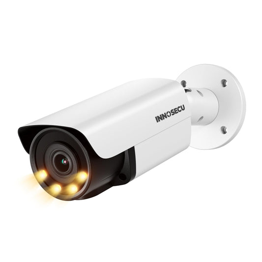 INNOSECU UltraHD 12MP AI IP PoE Camera @30fps, IP67 Outdoor Bullet Security Camera, Face Detection, Human and Vehicle Detection, Smart Dual Light