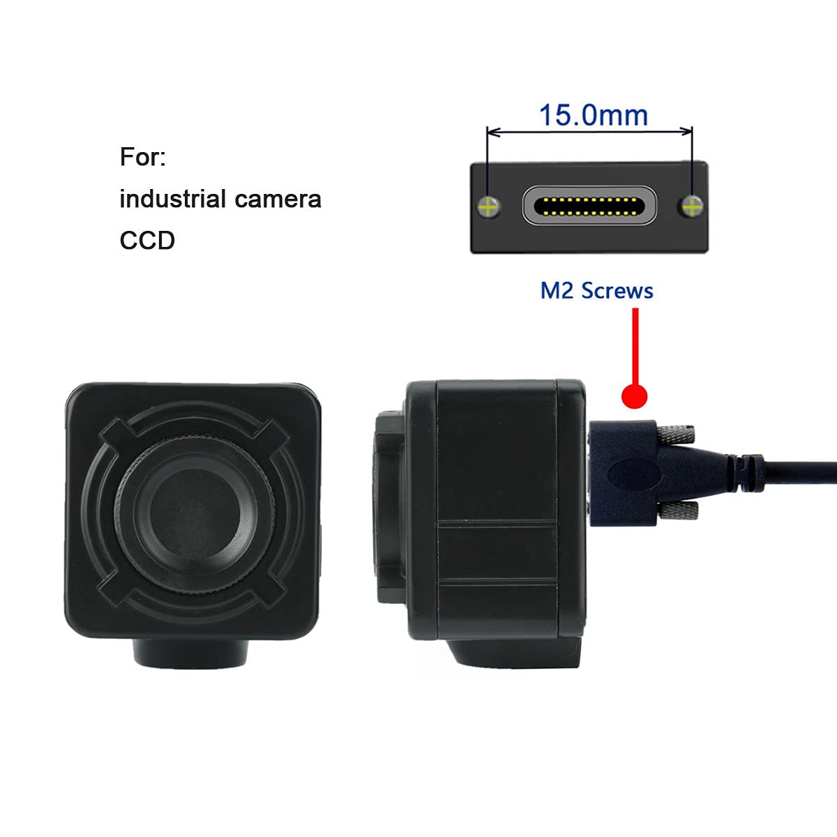 Cablecc USB 3.1 Type-C Dual Screw Locking to Standard USB3.0 Data Cable 3m Panel Mount Type