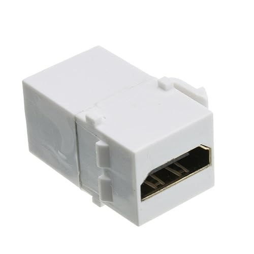 CableWholesale HDMI High Speed Keystone Insert Coupler, HDMI Type-A Female to HDMI Type-A Female, 4K 60Hz, White
