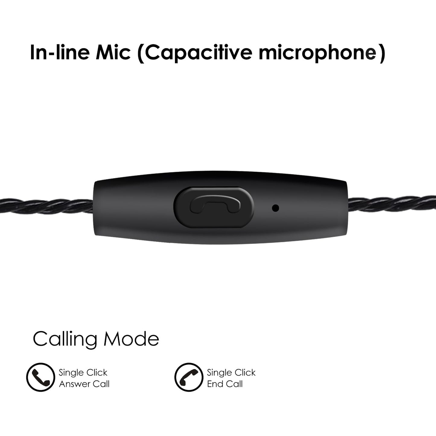DEMAKE in Ear Monitor with Detachable 3.5mm Cable, with Mic