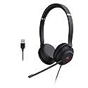 Yealink UH37 USB Headset with Microphone for PC Laptop - Headphones with Noise Cancelling Microphone for Computer,On-Ear Wired Office Call Center…