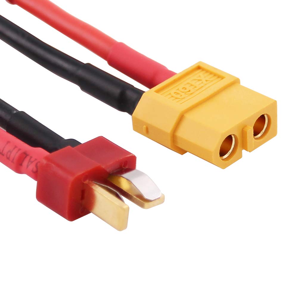 OliRC 4pcs XT60 Female to Male T-Plug Connector/Adapter with 14awg 2in Wire(C14-4)