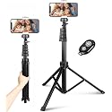 Tripod Selfie Stick Wireless Monopod Compatible with Samsung Galaxy S24/S23/S21/S20 FE (Fan Edition), Remote Shutter Built-in Self-Portrait Extendable