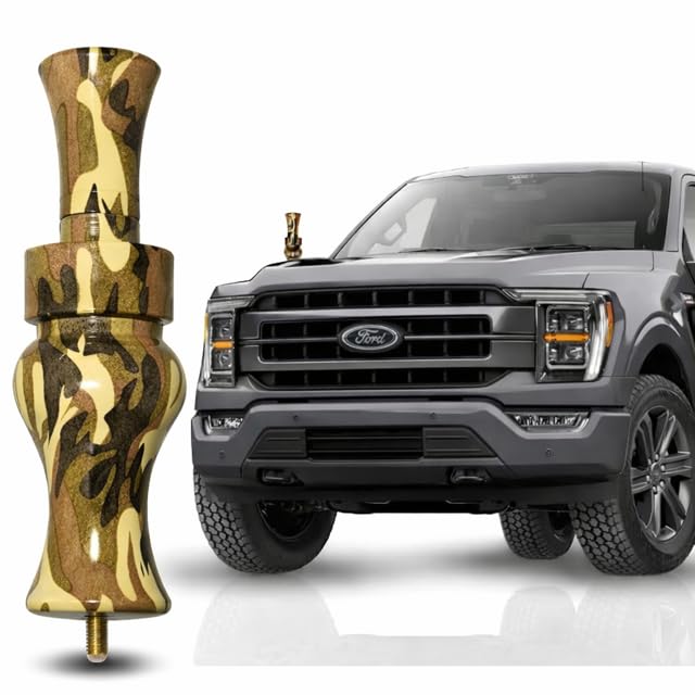 Duck Call Truck Antenna, Short 5.5 Inch Heavy Duty Anodized Aluminum Radio Antenna, Universal Kit Fits Most Trucks Including F150, F250, Clear Signal