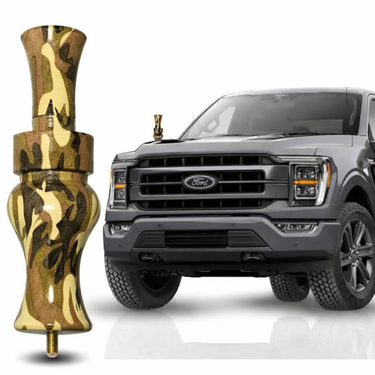 Duck Call Truck Antenna, Short 5.5 Inch Heavy Duty Anodized Aluminum Radio Antenna, Universal Kit Fits Most Trucks Including F150, F250, Clear Signal