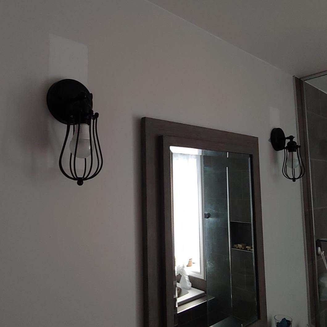 BRIGHTESS #06 Wire Cage Pendant Fixture Wall Mount Set of 2 Packs Black Industrial Vintage Edison Indoor Hardwired Finish(2packs)