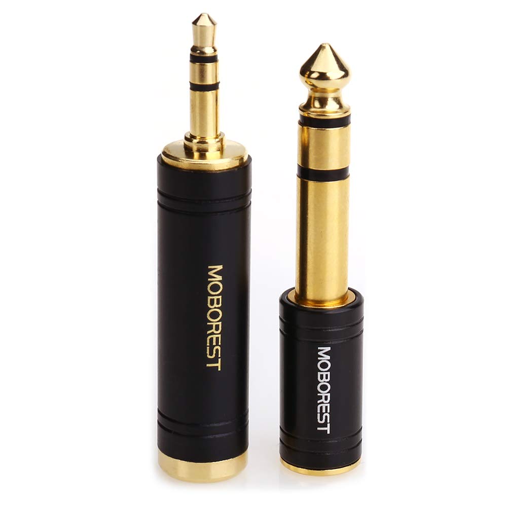 MOBOREST 3.5mm to 1/4 (6.35mm) Stereo Pure Copper Adapter, 1/8 Inch to 1/4 Inch Stereo Adapter, Can be Used Conversion Headphone adapte, amp adapte