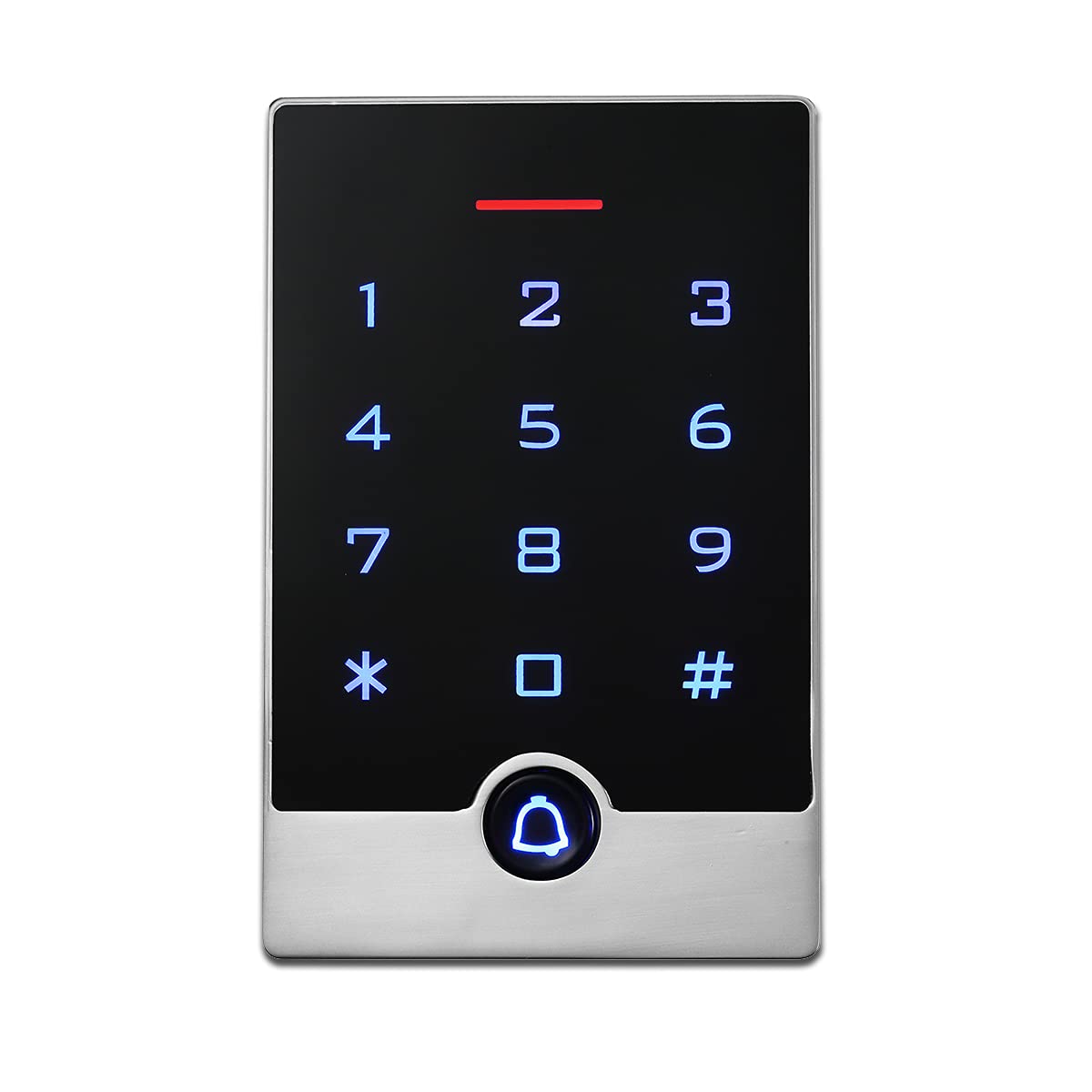 Security Door Access Control Keypad, RFID Keypad with ID Key Fobs, Stand-Alone Reader, Support 2000 Users, for Swing Slide Gate Opener Gate Operator