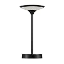 Globe Electric x Novogratz 60000031 12" 1.5W LED Integrated Outdoor Table Lamp, Matte Black, Frosted Diffuser, USB-C Charging Cable, On/Off Touch