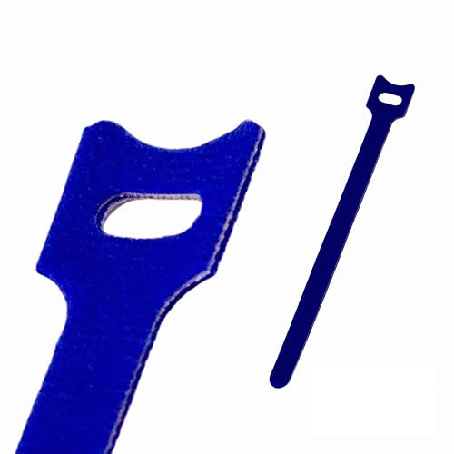 NavePoint 8 Inch Hook and Loop Reusable Strap Cable Cord Wire Ties 50 Pack Blue
