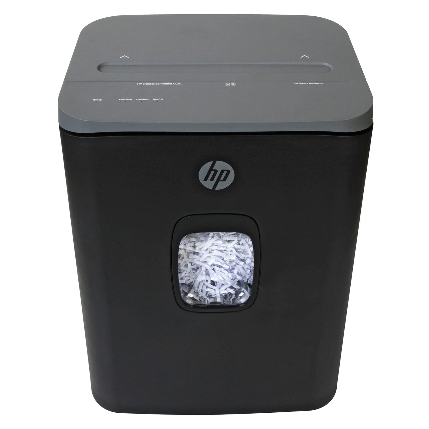HP - Crosscut Paper Shredder, 20-Sheet Manual Feed, Shreds Credit Cards & Staples, Heavy Duty Paper Shredder for Home Use with 7.4 Gallon Basket