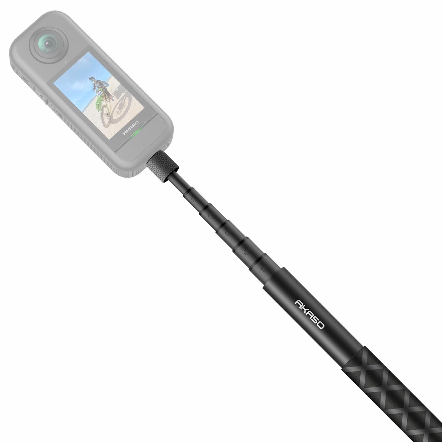 AKASO 47.2"/120cm Invisible Selfie Stick - Aluminum Alloy Invisible Pole for Insta360 X5/4/3, DJI Osmo 360, GoPro Hero 13/12/11, AKASO