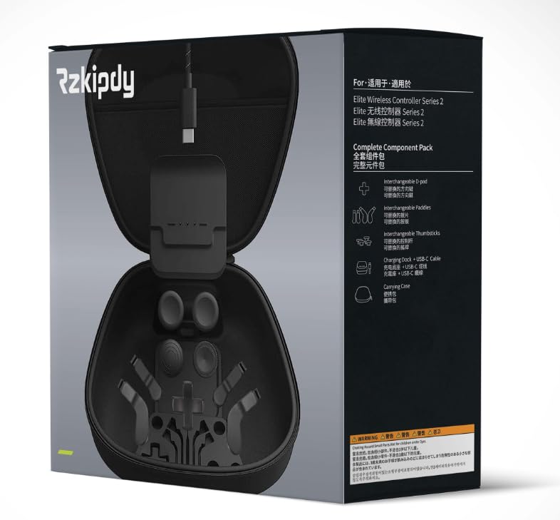 Complete Component Pack for Elite Controller Series 2 - Accessories Replacement Parts Repair Kit with Storage Case, Charging Dock and Charger Cable, 4