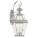 Livex Lighting 2261-91 Georgetown 2 Light Outdoor Wall Lantern, Brushed Nickel