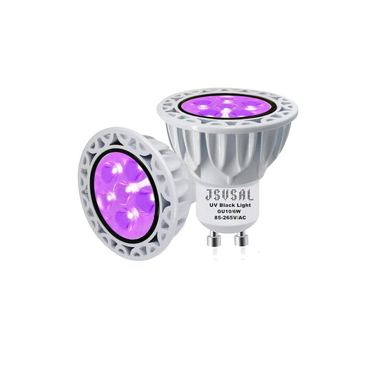 JSVSAL LED Black Light Bulb,MR16 GU10 Base,5W AC85-265V,Not Dimmable,2-Pack