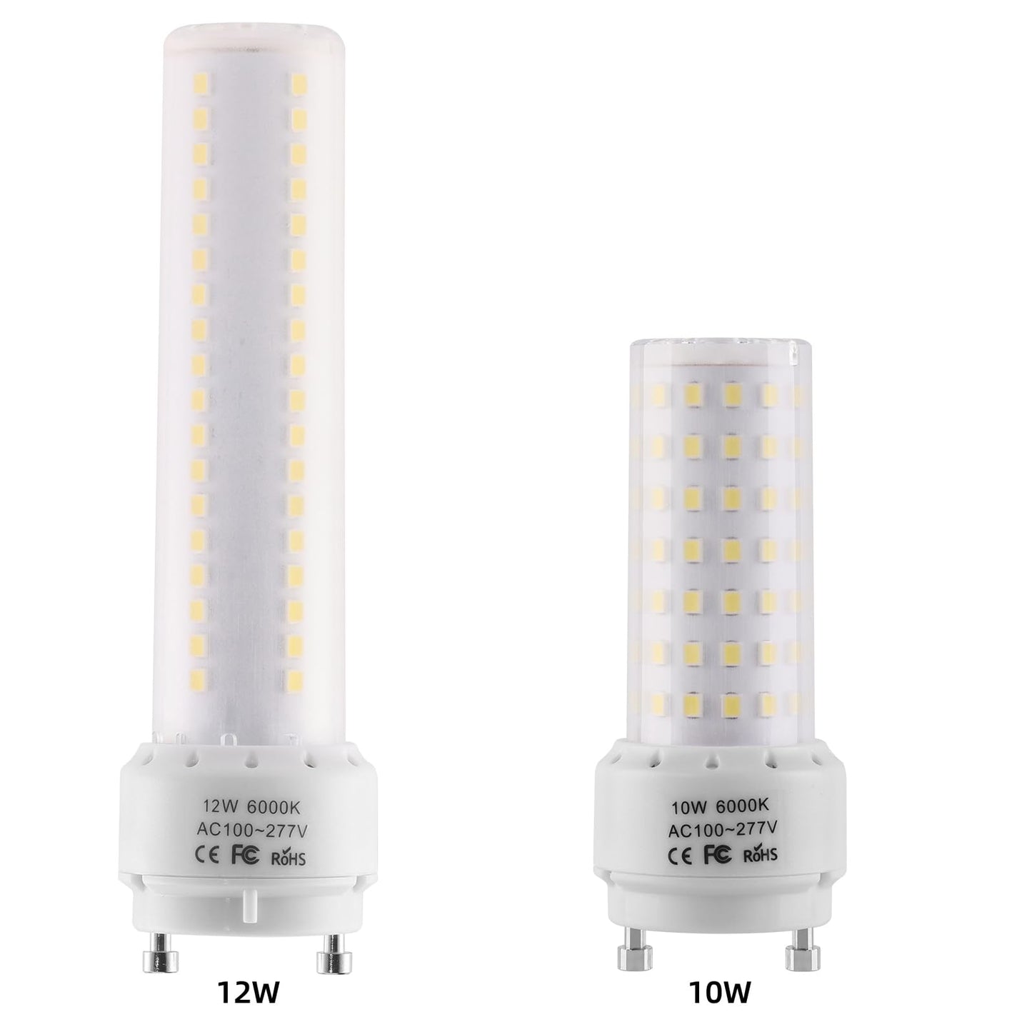 Lidesheng GU24 LED Light Bulb 6000K Cool White High Brightness 1600lm for Bathroom Ceiling Fan 18W 23W T2 Spiral CFL Lamp Replacement, 100-277V 12W