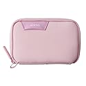 Folio Mini Tech Gear Pouch with Label Identification for Travel, Gym, Work Organizer for Cables Chargers, Electronic Accessories (Pale Pink)